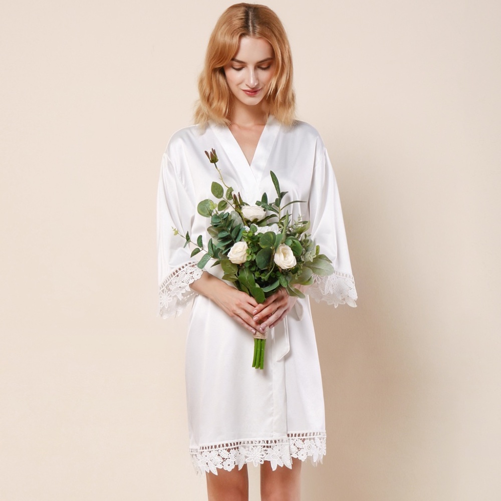 White Satin Robe Silk
